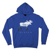 Alaska Day Moose Snowy Mountain Alaskan Tourist Or Resident Gift Hoodie