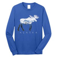 Alaska Day Moose Snowy Mountain Alaskan Tourist Or Resident Gift Long Sleeve Shirt