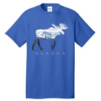 Alaska Day Moose Snowy Mountain Alaskan Tourist Or Resident Gift Tall T-Shirt