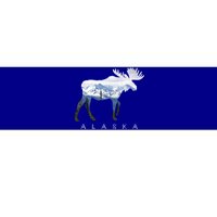 Alaska Day Moose Snowy Mountain Alaskan Tourist Or Resident Gift Bumper Sticker