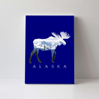 Alaska Day Moose Snowy Mountain Alaskan Tourist Or Resident Gift Canvas