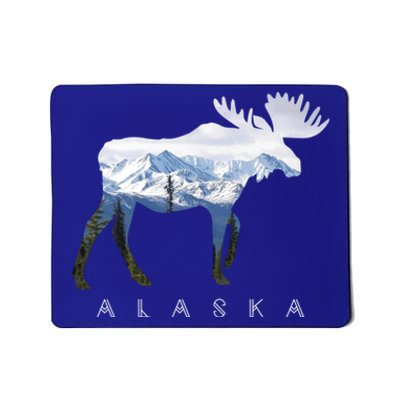 Alaska Day Moose Snowy Mountain Alaskan Tourist Or Resident Gift Mousepad