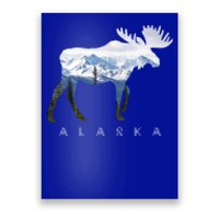 Alaska Day Moose Snowy Mountain Alaskan Tourist Or Resident Gift Poster