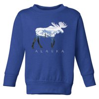 Alaska Day Moose Snowy Mountain Alaskan Tourist Or Resident Gift Toddler Sweatshirt