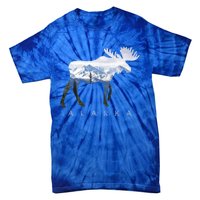 Alaska Day Moose Snowy Mountain Alaskan Tourist Or Resident Gift Tie-Dye T-Shirt