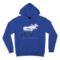 Alaska Day Moose Snowy Mountain Alaskan Tourist Or Resident Gift Tall Hoodie