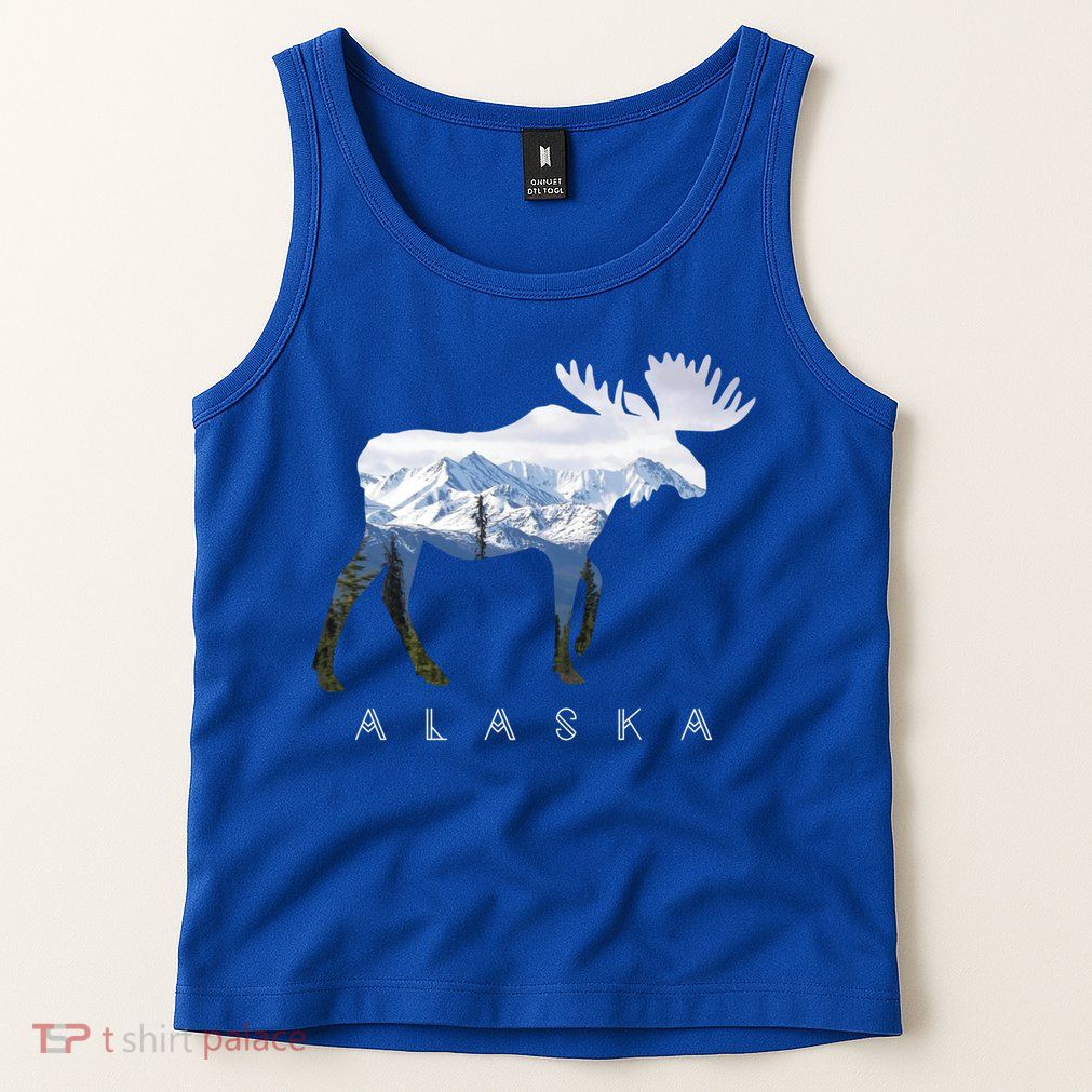 Alaska Day Moose Snowy Mountain Alaskan Tourist Or Resident Gift Tank Top