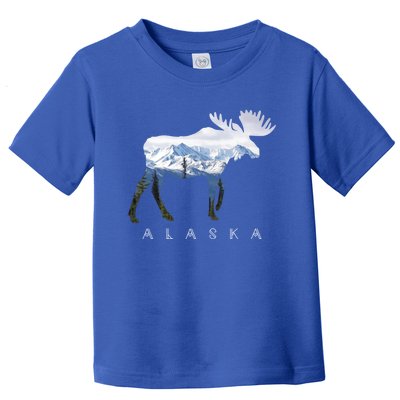 Alaska Day Moose Snowy Mountain Alaskan Tourist Or Resident Gift Toddler T-Shirt