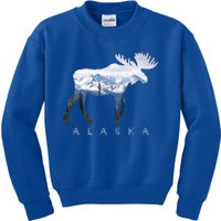 Alaska Day Moose Snowy Mountain Alaskan Tourist Or Resident Gift Kids Sweatshirt