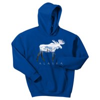 Alaska Day Moose Snowy Mountain Alaskan Tourist Or Resident Gift Kids Hoodie