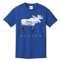 Alaska Day Moose Snowy Mountain Alaskan Tourist Or Resident Gift Kids T-Shirt