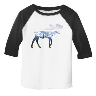 Alaska Day Moose Snowy Mountain Alaskan Tourist Or Resident Gift Toddler Fine Jersey T-Shirt