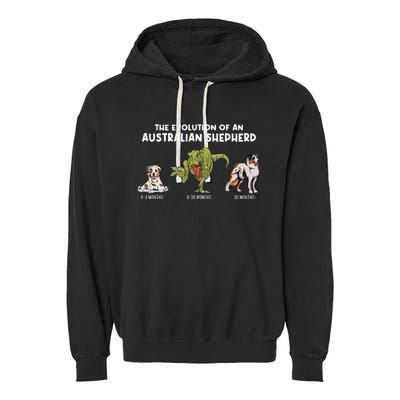 Aussie Dog Mom The Evolution Of An Australian Shepherd Garment-Dyed Fleece Hoodie