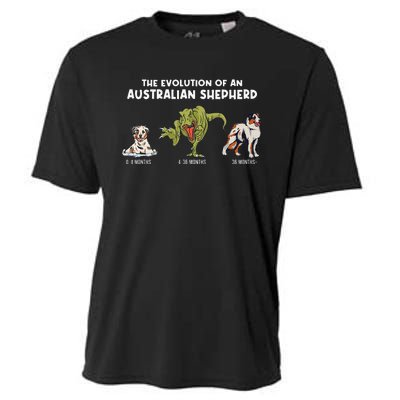 Aussie Dog Mom The Evolution Of An Australian Shepherd Cooling Performance Crew T-Shirt