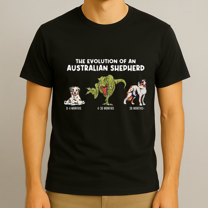 Aussie Dog Mom The Evolution Of An Australian Shepherd T-Shirt