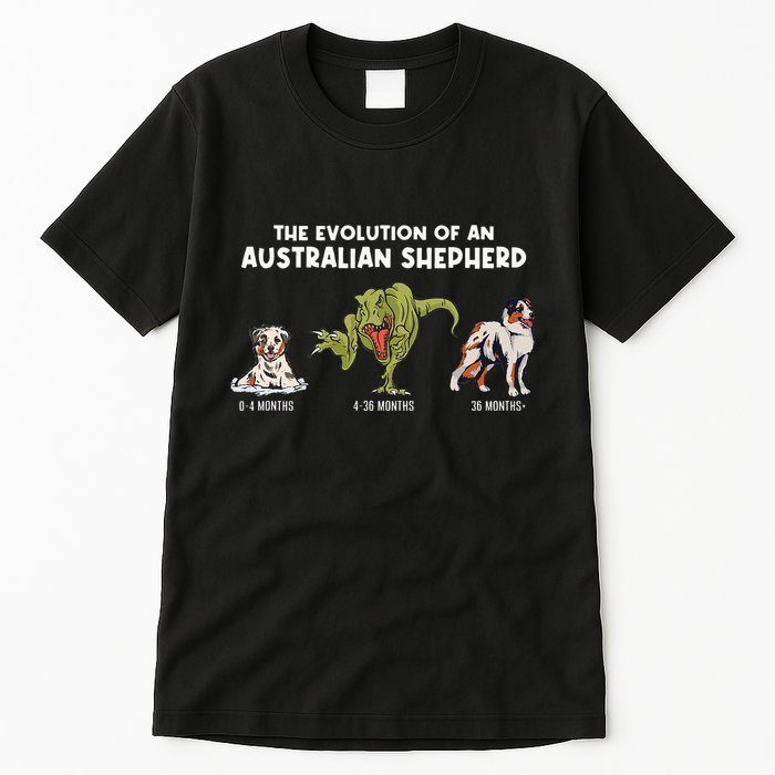 Aussie Dog Mom The Evolution Of An Australian Shepherd Tall T-Shirt