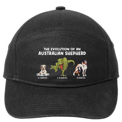Aussie Dog Mom The Evolution Of An Australian Shepherd 7-Panel Snapback Hat