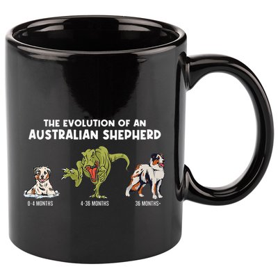 Aussie Dog Mom The Evolution Of An Australian Shepherd 11oz C Handle Ceramic Mug