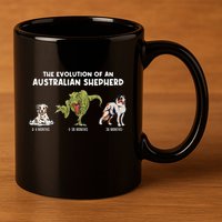 Aussie Dog Mom The Evolution Of An Australian Shepherd 11oz C Handle Ceramic Mug