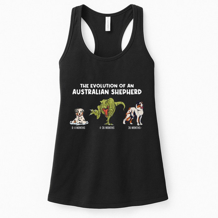Aussie Dog Mom The Evolution Of An Australian Shepherd Womens Tank Top