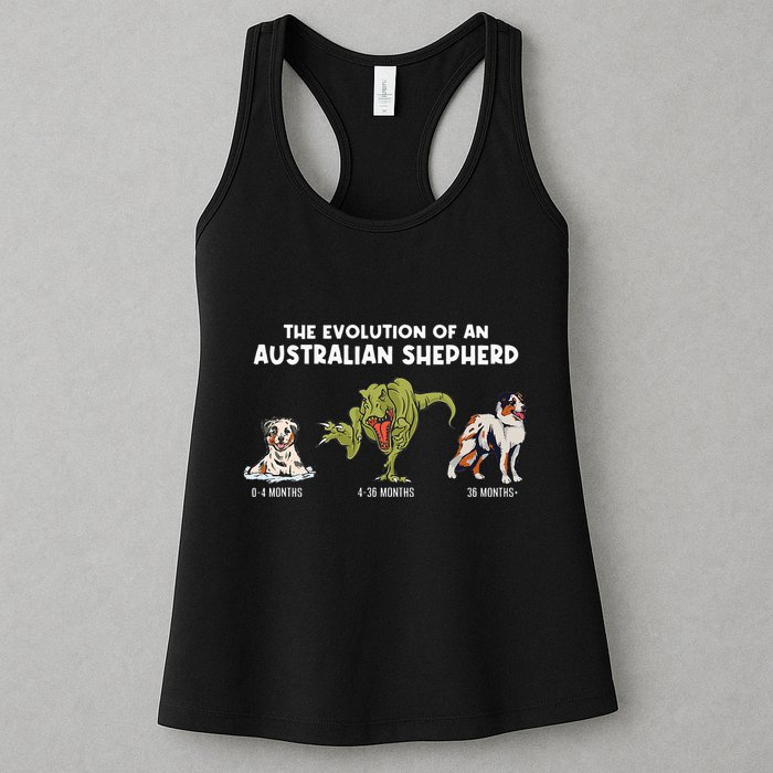 Aussie Dog Mom The Evolution Of An Australian Shepherd Womens Tank Top