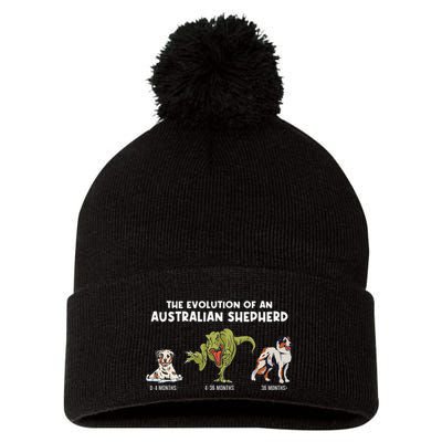 Aussie Dog Mom The Evolution Of An Australian Shepherd Pom Pom 12in Knit Beanie