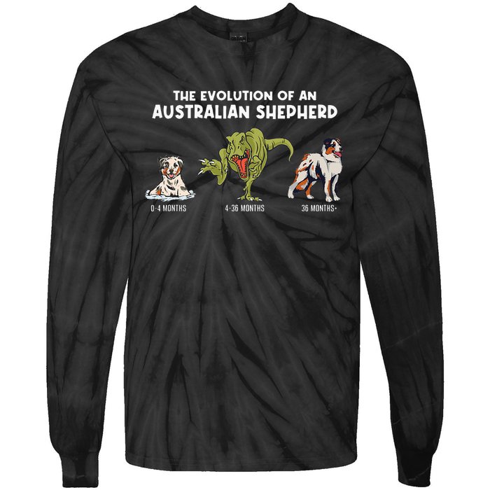 Aussie Dog Mom The Evolution Of An Australian Shepherd Tie-Dye Long Sleeve Shirt