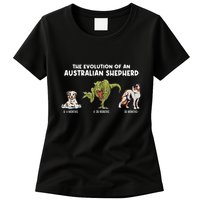 Aussie Dog Mom The Evolution Of An Australian Shepherd Womens T-Shirt