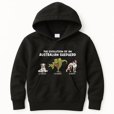 Aussie Dog Mom The Evolution Of An Australian Shepherd Kids Hoodie
