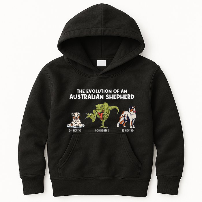 Aussie Dog Mom The Evolution Of An Australian Shepherd Kids Hoodie