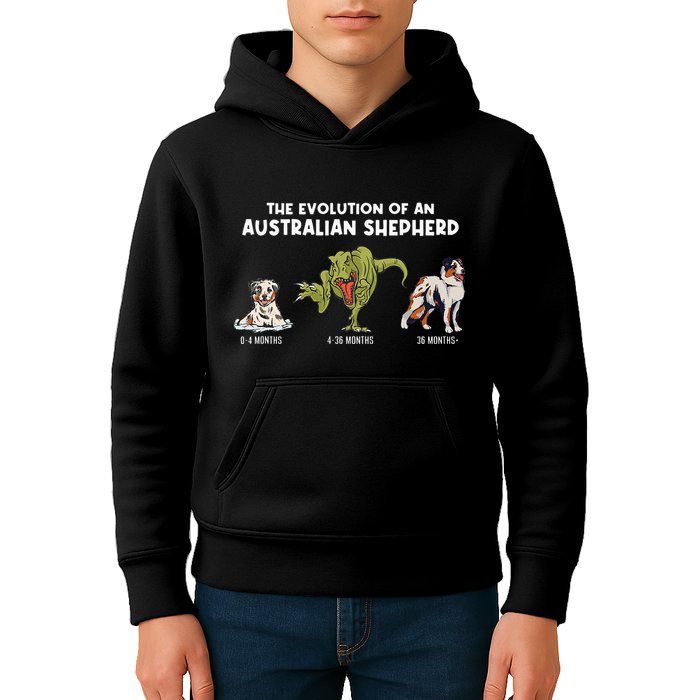 Aussie Dog Mom The Evolution Of An Australian Shepherd Kids Hoodie