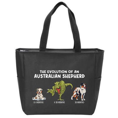 Aussie Dog Mom The Evolution Of An Australian Shepherd Zip Tote Bag