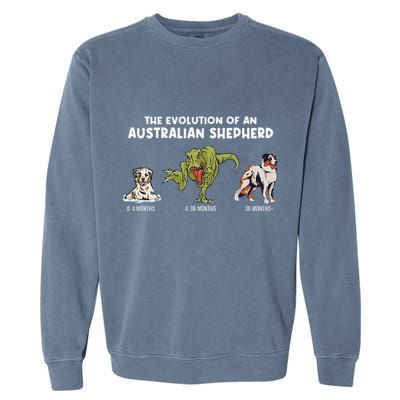 Aussie Dog Mom The Evolution Of An Australian Shepherd Garment-Dyed Sweatshirt