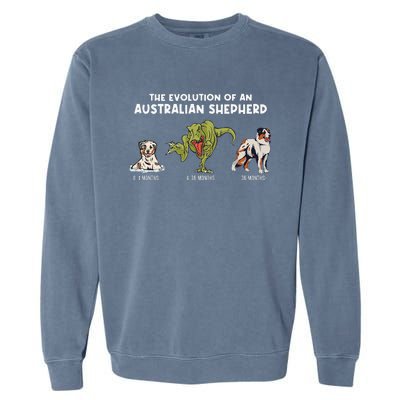 Aussie Dog Mom The Evolution Of An Australian Shepherd Garment-Dyed Sweatshirt