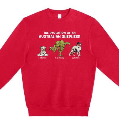 Aussie Dog Mom The Evolution Of An Australian Shepherd Premium Crewneck Sweatshirt