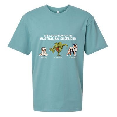 Aussie Dog Mom The Evolution Of An Australian Shepherd Sueded Cloud Jersey T-Shirt