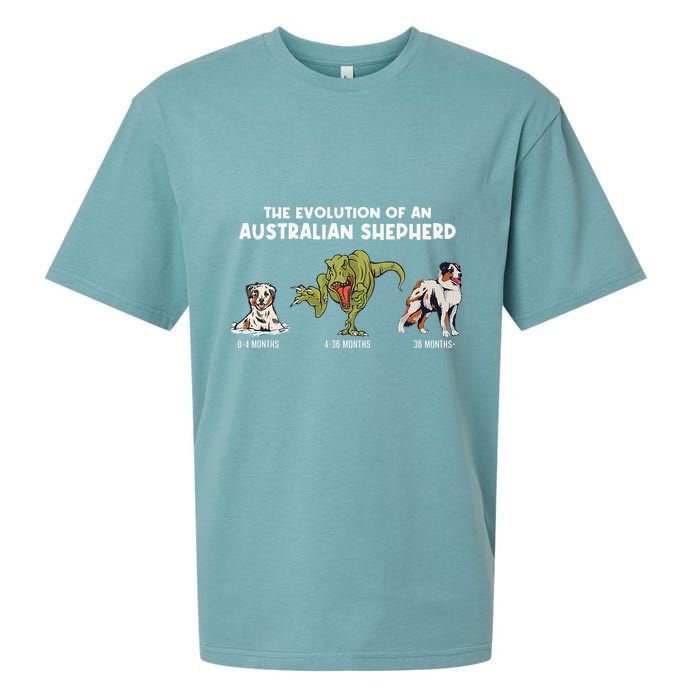 Aussie Dog Mom The Evolution Of An Australian Shepherd Sueded Cloud Jersey T-Shirt
