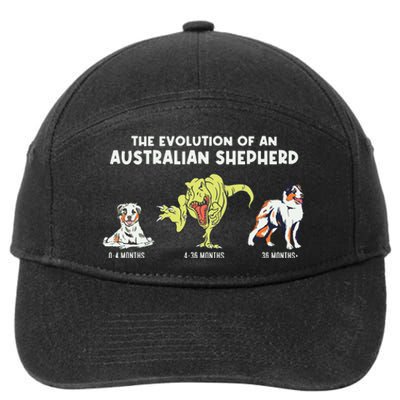 Aussie Dog Mom The Evolution Of An Australian Shepherd 7-Panel Snapback Hat