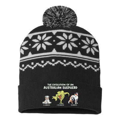 Aussie Dog Mom The Evolution Of An Australian Shepherd USA-Made Snowflake Beanie