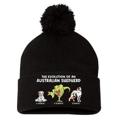 Aussie Dog Mom The Evolution Of An Australian Shepherd Pom Pom 12in Knit Beanie