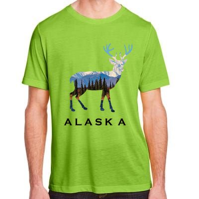 Alaska Day Moose Snowy Mountain Cute Gift Alaskan Tourist Gift Adult ChromaSoft Performance T-Shirt