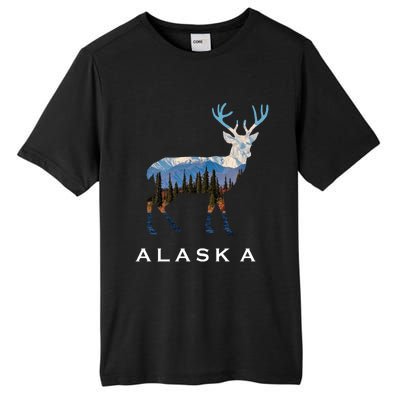 Alaska Day Moose Snowy Mountain Cute Gift Alaskan Tourist Gift Tall Fusion ChromaSoft Performance T-Shirt