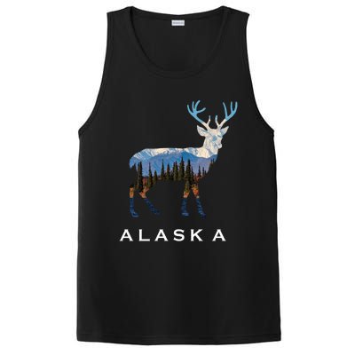 Alaska Day Moose Snowy Mountain Cute Gift Alaskan Tourist Gift PosiCharge Competitor Tank