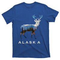 Alaska Day Moose Snowy Mountain Cute Gift Alaskan Tourist Gift T-Shirt