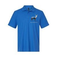 Alaska Day Moose Snowy Mountain Cute Gift Alaskan Tourist Gift Softstyle Adult Sport Polo