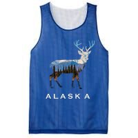 Alaska Day Moose Snowy Mountain Cute Gift Alaskan Tourist Gift Mesh Reversible Basketball Jersey Tank