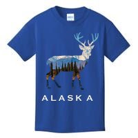 Alaska Day Moose Snowy Mountain Cute Gift Alaskan Tourist Gift Kids T-Shirt