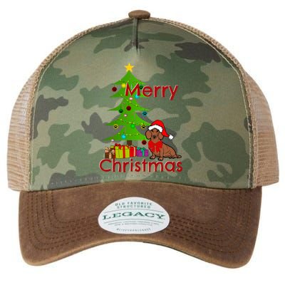 Adorable Dachshund Merry Christmas Funny Doxie Lover Gift Legacy Tie Dye Trucker Hat