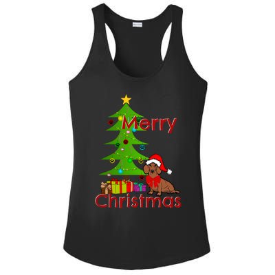 Adorable Dachshund Merry Christmas Funny Doxie Lover Gift Ladies PosiCharge Competitor Racerback Tank