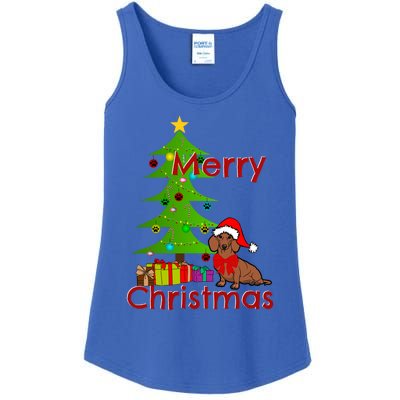 Adorable Dachshund Merry Christmas Funny Doxie Lover Gift Ladies Essential Tank